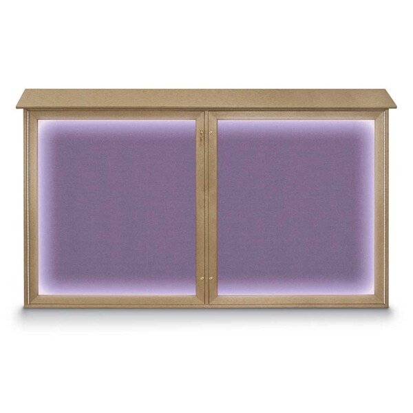 Sliding Door Wood Corkboard, 72"x36", Waln, UV9005OCS-WALNUT-RUBBER